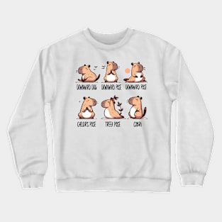 Zen Capybara Yoga Poses Illustration Set Crewneck Sweatshirt